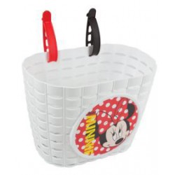 Kinder fietsmand Minnie Mouse wit