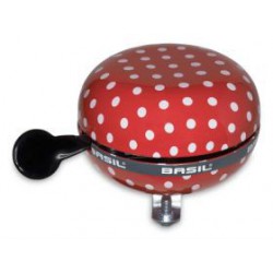 Ding dong fietsbel Basil polkadot rood/wit