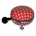 Ding dong fietsbel Basil polkadot rood/wit