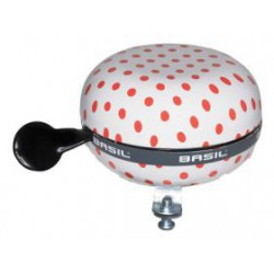 Ding dong fietsbel Basil polkadot wit rood