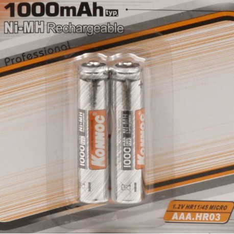 Batterijen oplaadbaar AAA 1000 mAH