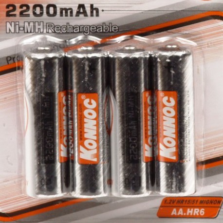 Batterijen oplaadbaar AA penlite 4 stuks 2200 mAH