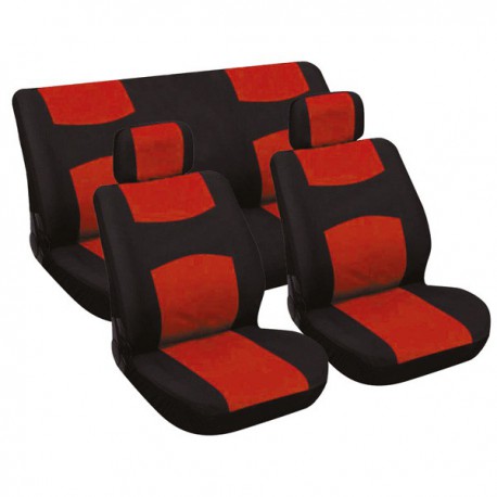 Stoelhoezen set rood/zwart