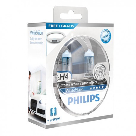 Autolamp set Philips White Vision H4