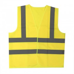 Veiligheidsvest XL geel met schouderstrepen