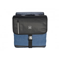 Willex fietstas 46 liter Katoenen dubbel blauw met zwart